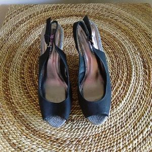 The Delores Black Justfab wedges